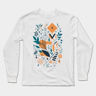 Bohemian Style Floral Shapes - Flowers Long Sleeve T-Shirt